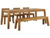 Havemøbelsæt med Bord, Bænk og 3 stole Akacietræ LIVORNO_796753