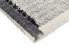 Teppich Wolle schwarz / cremeweiss 80 x 150 cm Kurzflor KETENLI_847442