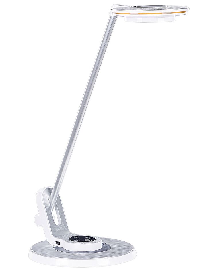 Lampada da tavolo LED metallo grigio e bianco 45 cm CORVUS_854188