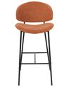 Conjunto de 2 sillas de bar de tela naranja KIANA_908132