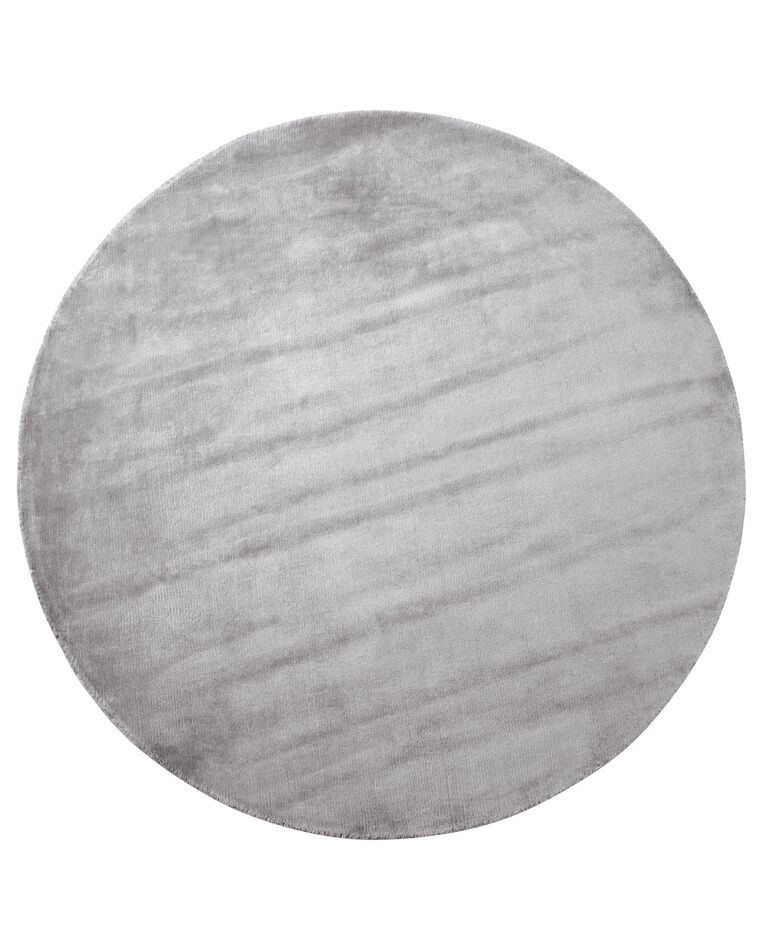Round Viscose Area Rug ⌀ 140 cm Light Grey GESI II_868807