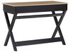 Schreibtisch schwarz / heller Holzfarbton 103 x 50 cm 2 Schubladen EKART_785260