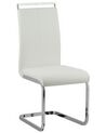 Conjunto de 2 sillas de comedor de piel sintética blanco/plateado GREEDIN_790044