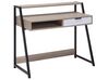 1 Drawer Home Office Desk with Shelves 100 x 50 cm Light Wood CALVIN_712216