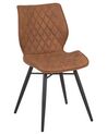 Set of 2 Fabric Dining Chairs Brown LISLE_724155