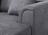 Canapé angle à gauche 4 places en tissu gris foncé avec pouf OSLO_35273
