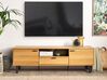 Mueble TV madera clara/negro 160 x 40 cm CLAREMONT_843771