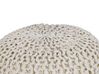 Cotton Knitted Pouffe 50 x 35 cm Beige and Blue CONRAD _813982