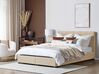 Łóżko z szufladami tapicerowane 180 x 200 cm beżowe LA ROCHELLE_832941