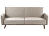 Velvet Fabric Sofa Bed Taupe SENJA_850517