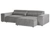 Left Hand 2 Seater Modular Fabric Corner Sofa with Ottoman Grey HELLNAR_911878