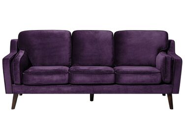 Sofa 3-osobowa welurowa fioletowa LOKKA