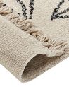 Teppich Baumwolle beige / schwarz 160 x 230 cm Blumenmuster Kurzflor SAZLI_839798