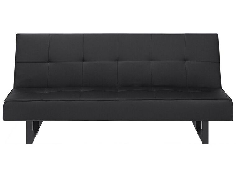 Sofá cama de piel sintética negro 189 cm DERBY | Beliani.es