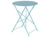Salon de jardin bistrot table et 2 chaises en acier bleu FIORI_364183