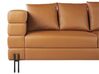 3 Seater Faux Leather Sofa Brown GRANNA_819109