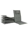 Set of 6 Acacia Wood Garden Folding Chairs with Graphite Grey Cushions JAVA_803966