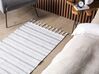 Outdoor Teppich cremeweiss / grau 80 x 150 cm Streifenmuster Kurzflor BADEMLI_846528