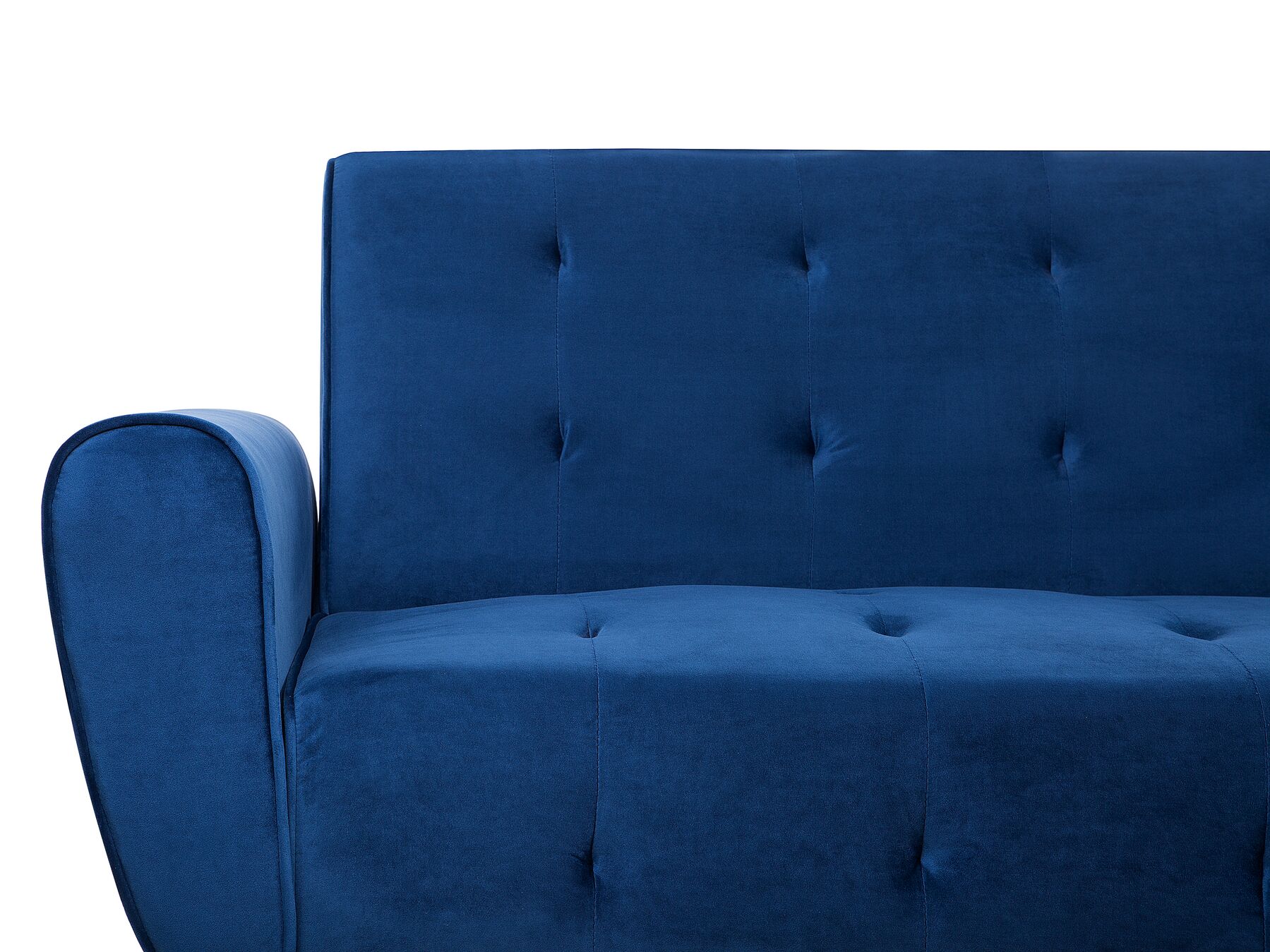 Beliani Schlafsofa Visby – Marineblau, Ohne Armlehnen, Mit Polsterbezug, Praktisches Gästebett