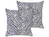 Sæt med 2 dekorative puder i zebrastriber 45 x 45 cm sort og hvid MANETTI_854518