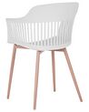 Conjunto de 2 sillas de comedor blanco/madera clara BERECA_783798