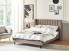 Zamatová posteľ 140 x 200 cm sivobéžová VILLETTE_832635