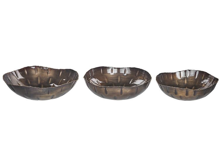 Set of 3 Decorative Bowls Brass PINANG_849329