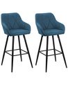 Zestaw 2 krzeseł barowych niebieski DARIEN_724468
