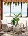 Set of 2 Rattan Garden Chairs with Footstool Natural RIBOLLA_824018