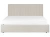 Łóżko z pojemnikiem tapicerowane 180 x 200 cm beżowe VION_901864
