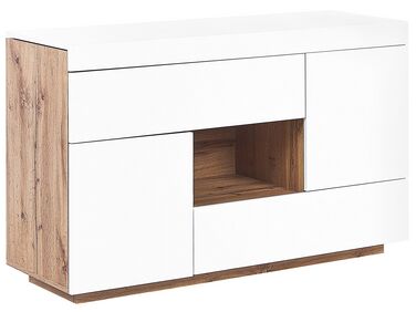 Schreibtischkombination mit Sideboard weiß 120 x 42 cm GORAN