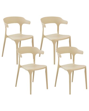 Set of 4 Dining Chairs Beige GUBBIO 