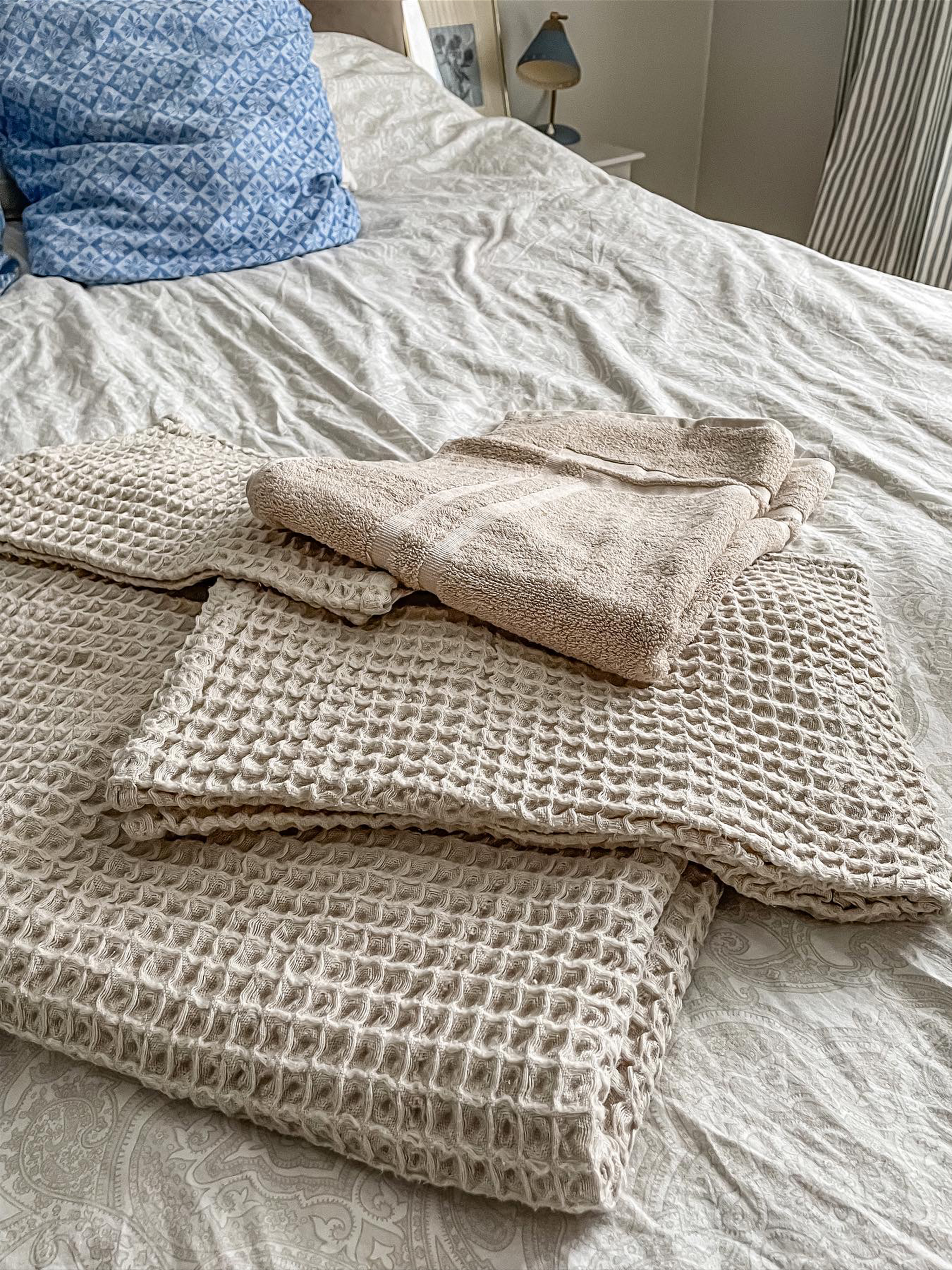 Conjunto de 11 toallas de algodón beige AREORA_844746