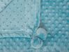Decke hellblau mit Pompons 200 x 220 cm SAMUR_771179