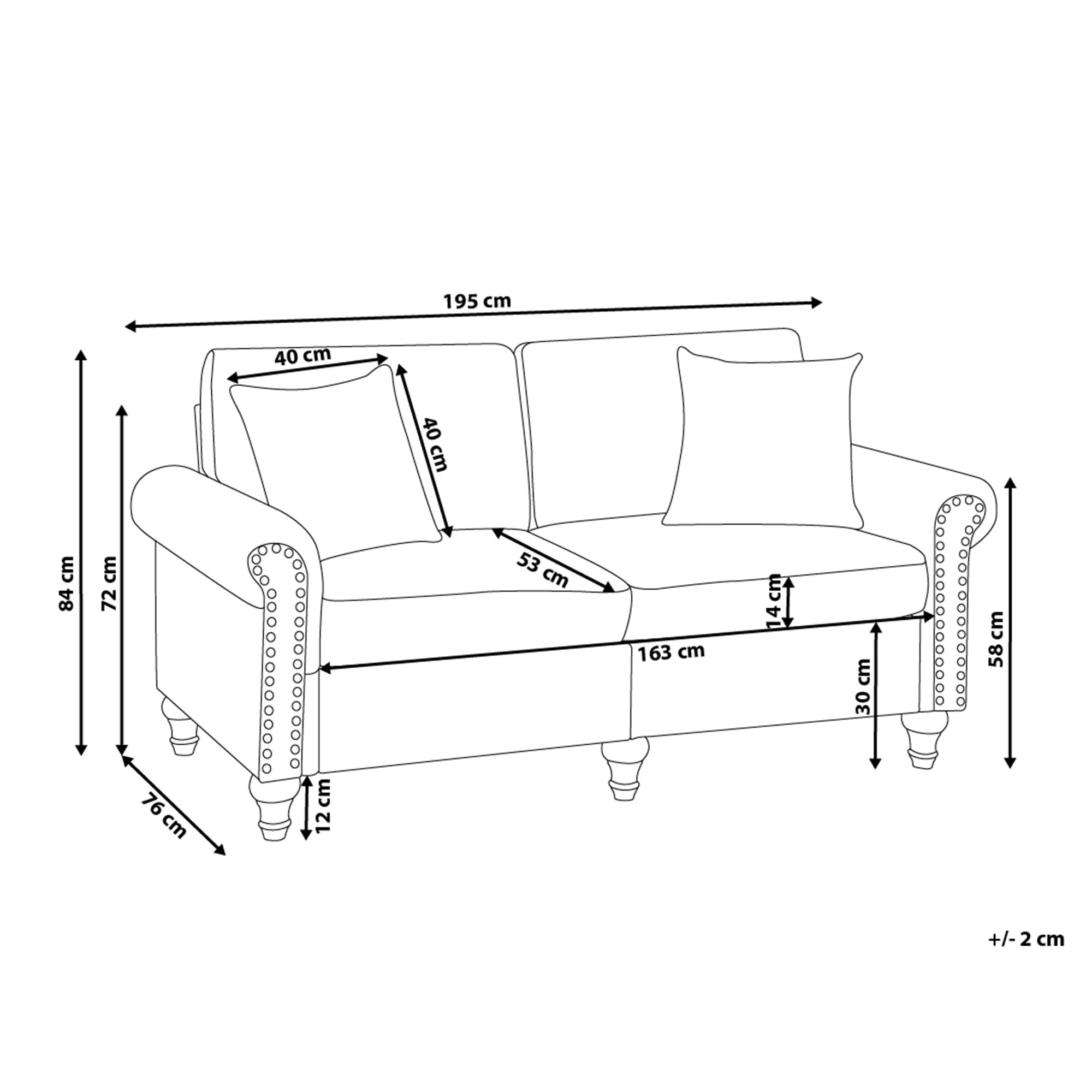 Sofa 3-osobowa jasnoszara OTRA