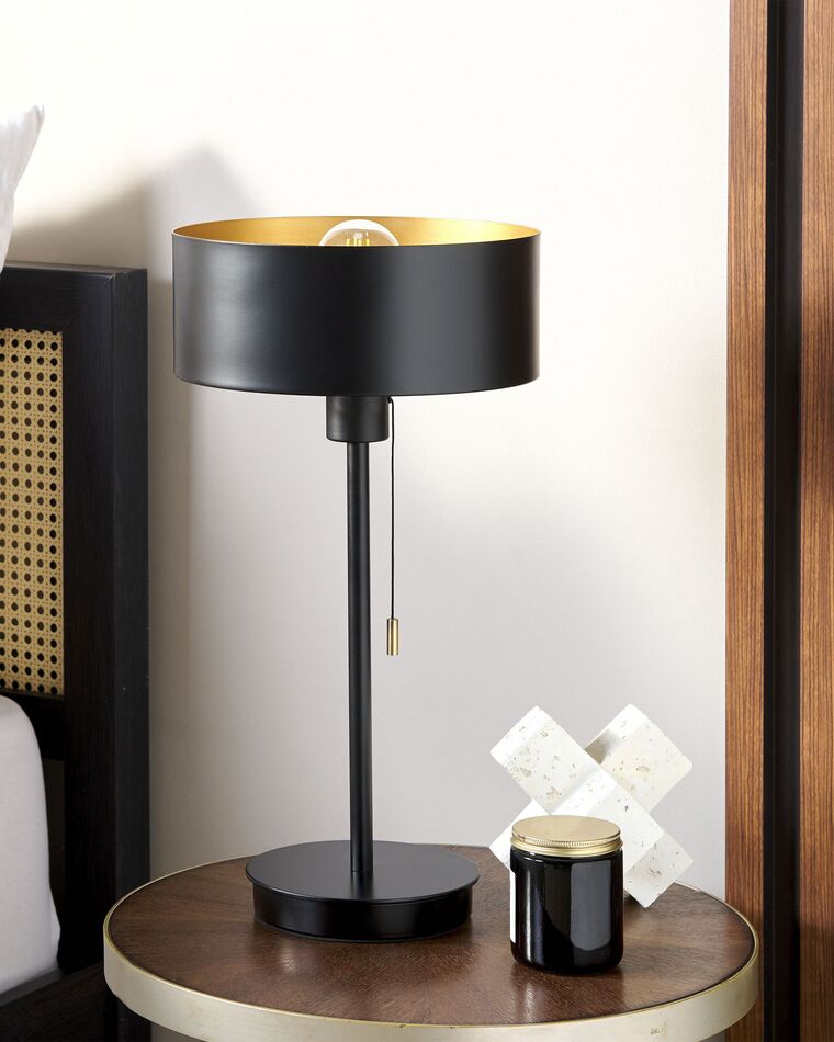 Metal Table Lamp with USB Port Black ARIPO Beliani.fi