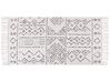 Teppich Wolle weiß / schwarz geometrisches Muster 80 x 150 cm Kurzflor ALKENT_852505