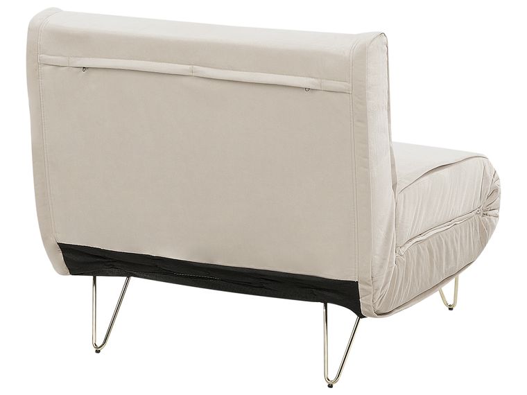 Velvet Sofa Bed Beige VESTFOLD Beliani.at