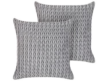 Set of 2 Cushions 45 x 45 cm Grey ECLIPTA