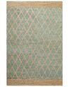 Teppich Jute grün / beige 200 x 300 cm geometrisches Muster Kurzflor TELLIKAYA_903975