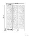 Raumteiler 3-teilig Paulowniaholz weiß 170 x 122 cm MELAGO_874116