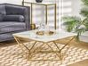 Marble Effect Coffee Table Beige and Gold MALIBU_710840