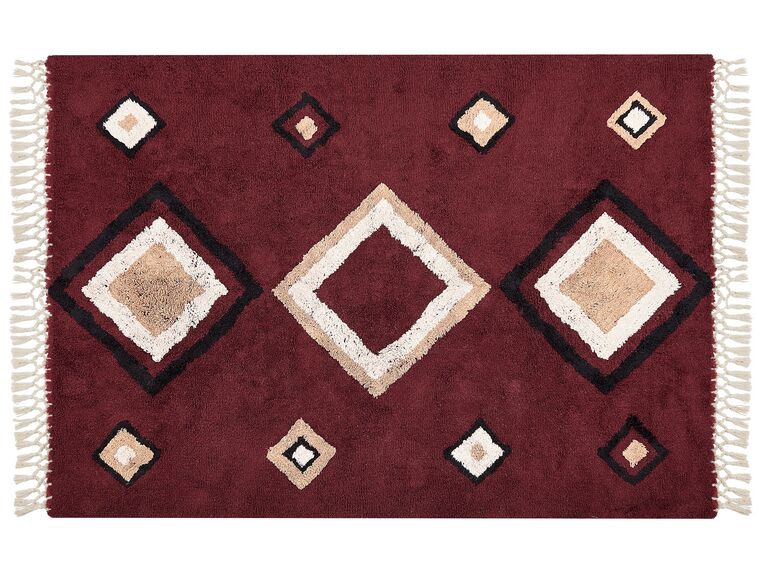 Teppich Baumwolle rot 160 x 230 cm geometrisches Muster SIIRT_839606