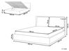 Zamatová posteľ s úložným priestorom 180 x 200 cm béžová BAJONNA_871340