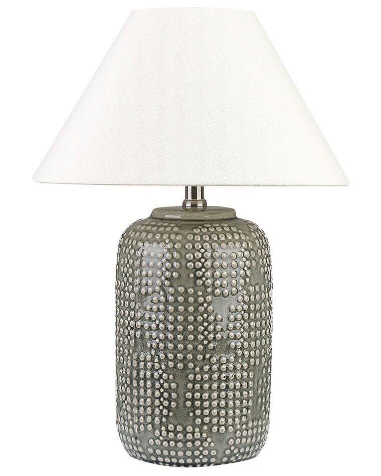 Lámpara de mesa de cerámica gris/blanco crema 47 cm MUSSEL_849278