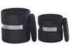 Set de 2 poufs en velours noir avec rangement DORIS_782025