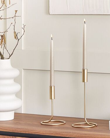Set of 2 Iron Candlesticks Gold BUNYU