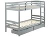 Wooden EU Single Size Bunk Bed with Storage Grey REGAT_877161