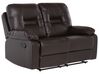 2 Seater Faux Leather Manual Recliner Sofa Brown BERGEN_707972