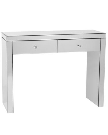 2 Drawer Mirrored Console Table Silver MARLE